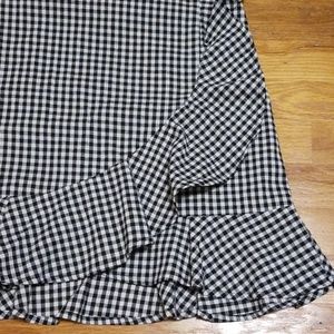Plaid checker ruffle skater skirt